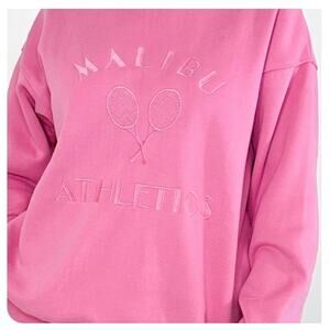 👚 Women’s Sweatshirt : Pink Crewneck Pullover Talulah Malibu Athletics Large